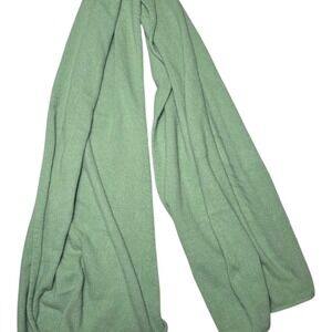Ann Taylor Green Cashmere Scarf Soft Minimalist Quiet Luxury Wrap 72"x20"